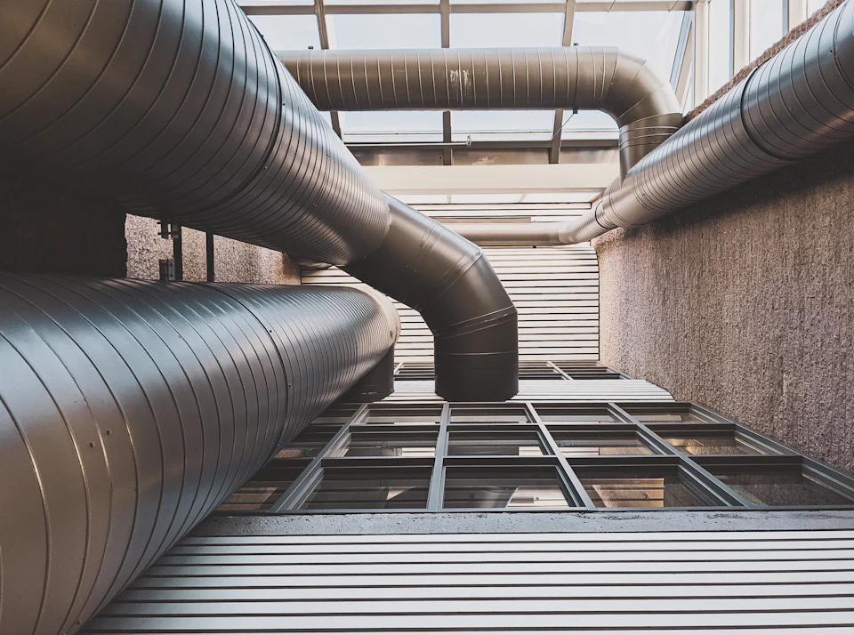 Black and gray metal pipe