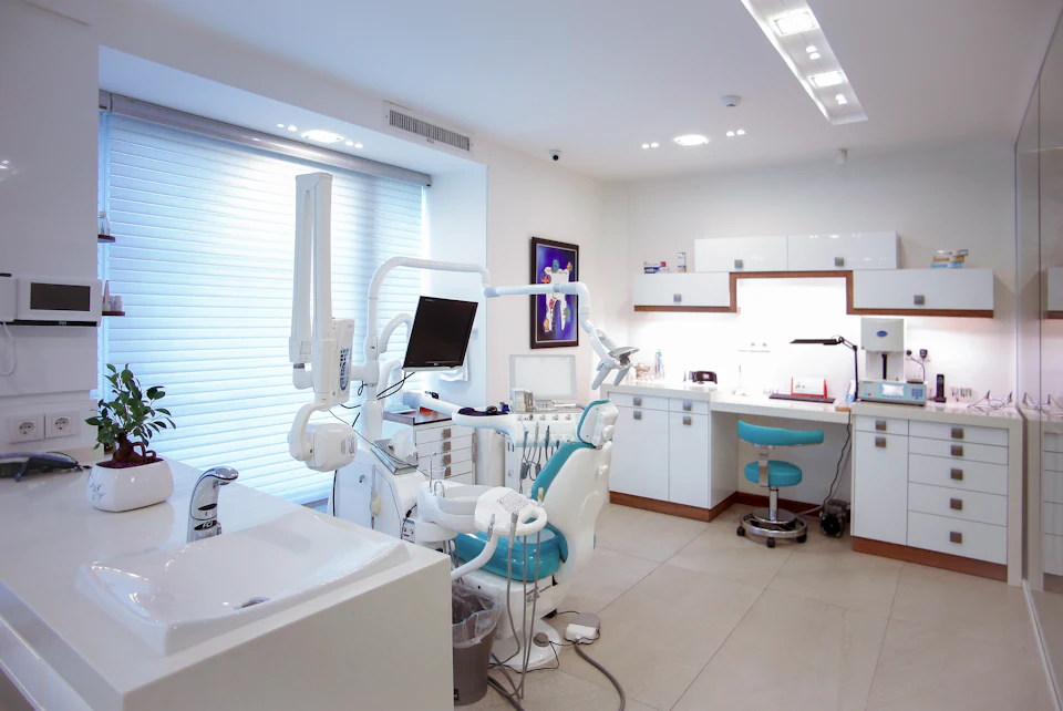 Modern dental office with chair and equipment